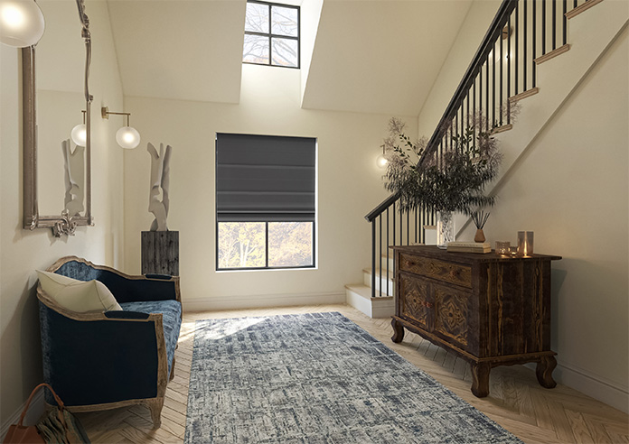 Luxe Velvet, Charcoal - Roman Blind - Image 6